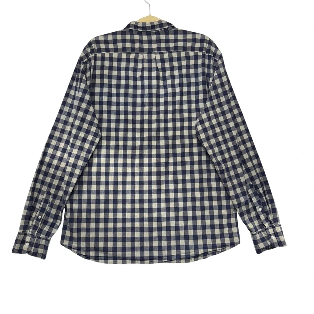 J. Crew Mens XL Short Secret Wash Stretch Slim Untucked Gingham Button Down